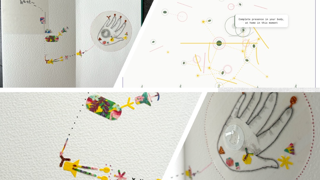 Contentment collage in physical sketchbook