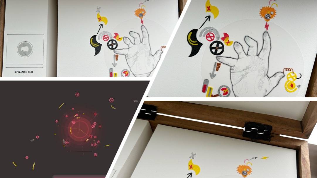 Fear collage in physical sketchbook