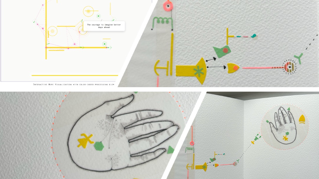 Hope collage in physical sketchbook