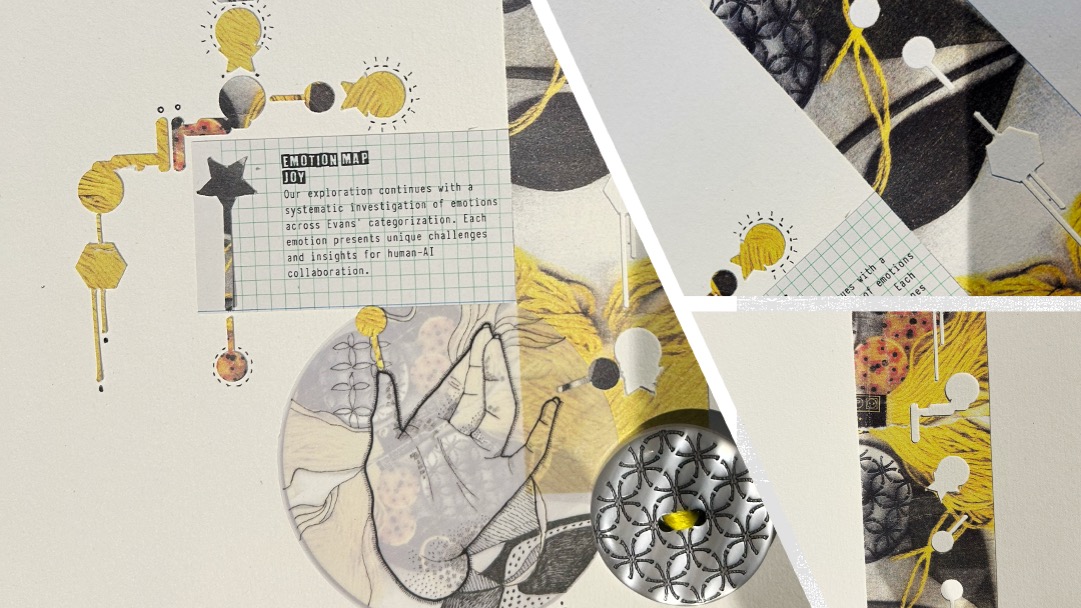 Joy collage in physical sketchbook