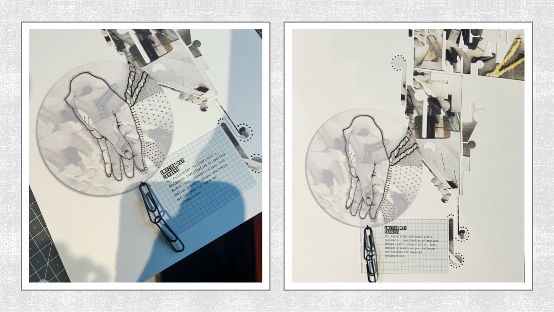 Sadness collage in physical sketchbook