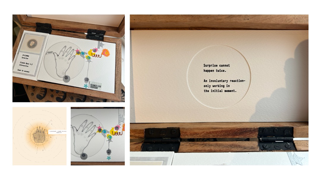 Surprise collage in physical sketchbook